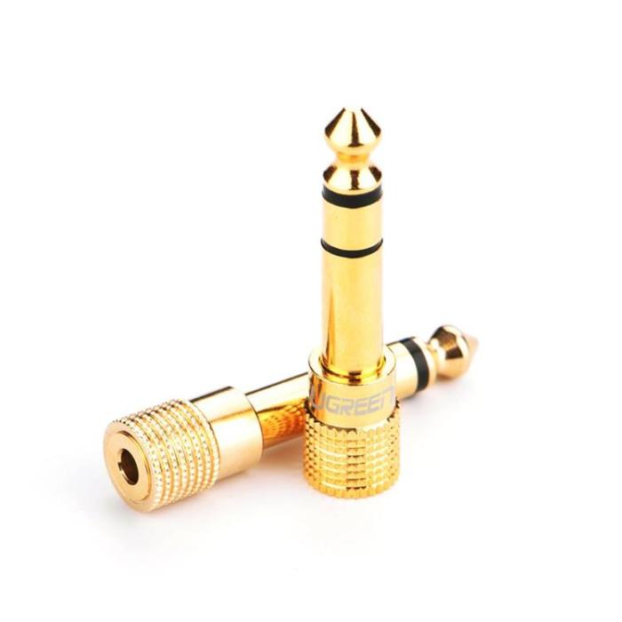 Ugreen - Ugreen Ljud Adapter 3.5 mm Mini Jack Till 6.3 mm Jack - Guld