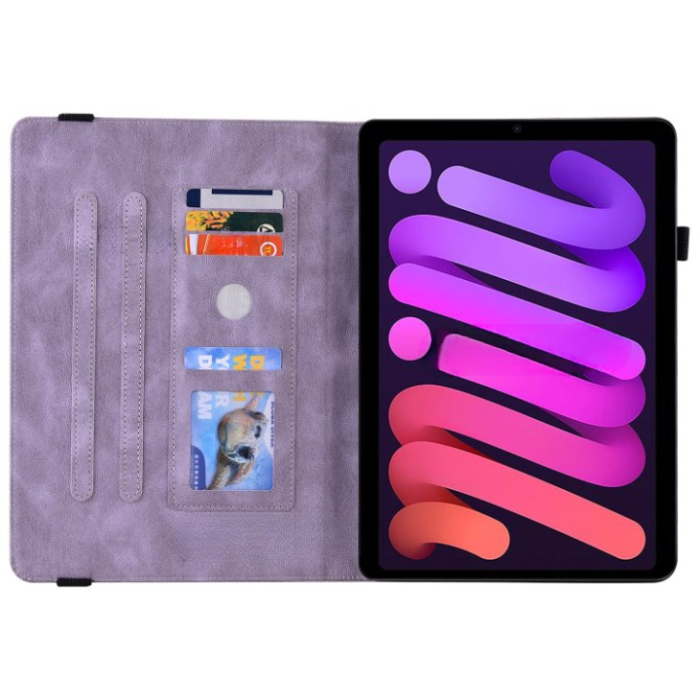 A-One Brand - iPad mini 6 (2021) Fodral Imprinted Butterfly Flower - Lila
