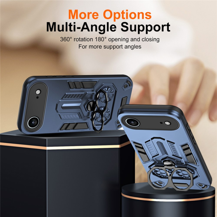 A-One Brand - iPhone 17 Air Mobilskal Ringhållare Kickstand - Marinblå