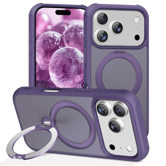 A-One Brand - iPhone 17 Pro Max Mobilskal MagSafe Kickstand TPU + PC - Lila