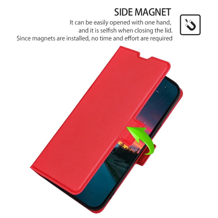 OEM - Xiaomi 13 Lite Plånboksfodral Dual Magnetic Clasp - Röd