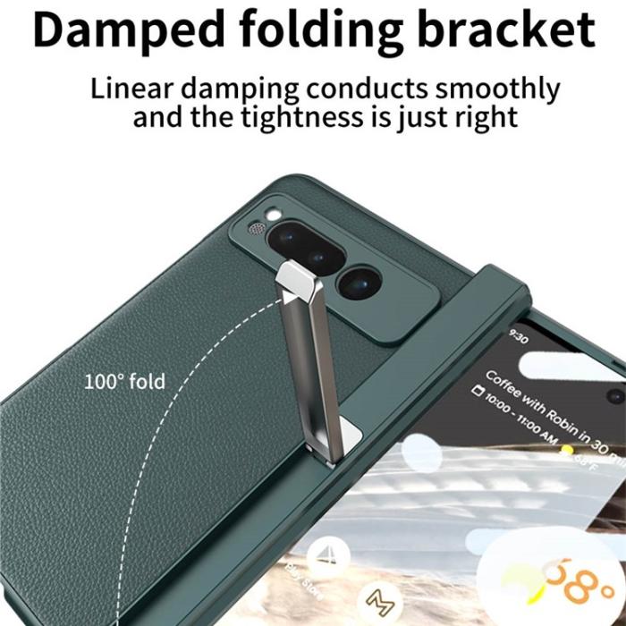 GKK - GKK Google Pixel Fold Mobilskal Kickstand PU-Läder - Grön