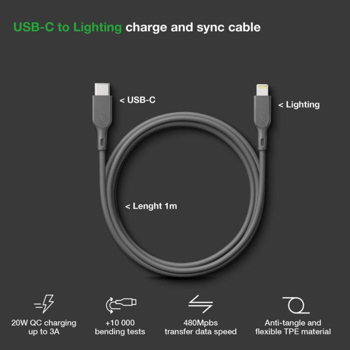 GP - GP Kabel USB-A Till Lightning CL1P 1m