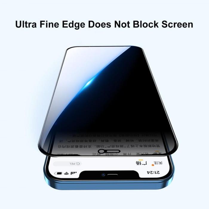 OEM - [BULK 1st] iPhone 12/12 Pro Härdat Glas Skärmskydd - Privacy