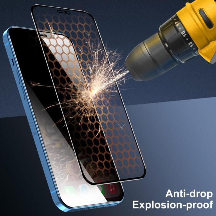 OEM - [BULK 1st] iPhone 12/12 Pro Härdat Glas Skärmskydd - Privacy