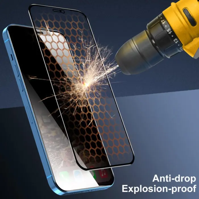 OEM - [BULK 1st] iPhone 12/12 Pro Härdat Glas Skärmskydd - Privacy