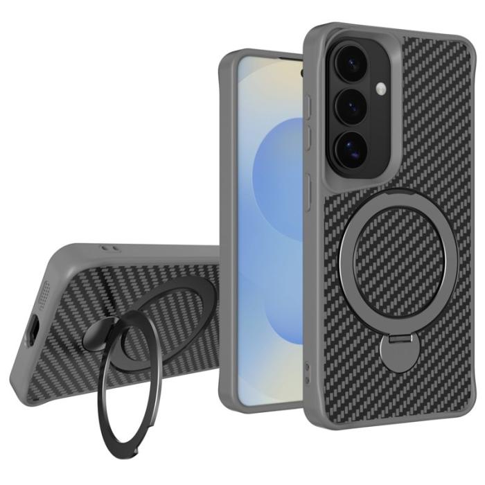 OEM - Mobilskal för Samsung Galaxy S26 Plus Magnetiskt Kickstand TPU + PC - Grå