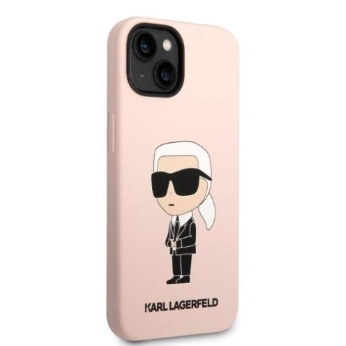 KARL LAGERFELD - Karl Lagerfeld iPhone 14 Skal Magsafe Silicone Ikonik - Rosa