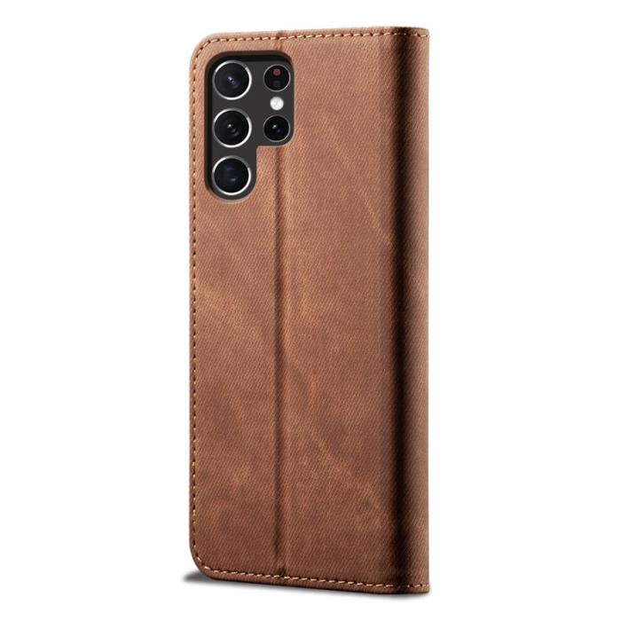 OEM - Mobilskal för Samsung Galaxy S26 Ultra Konstläder Stativ - Kaffe