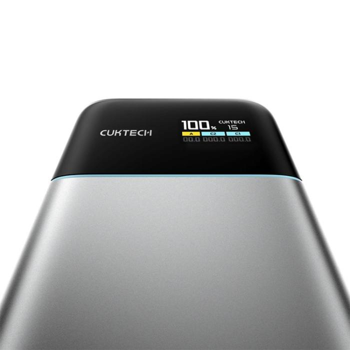 Cuktech - Cuktech Powerbank 15000 mAh 100W PB150S - Grå