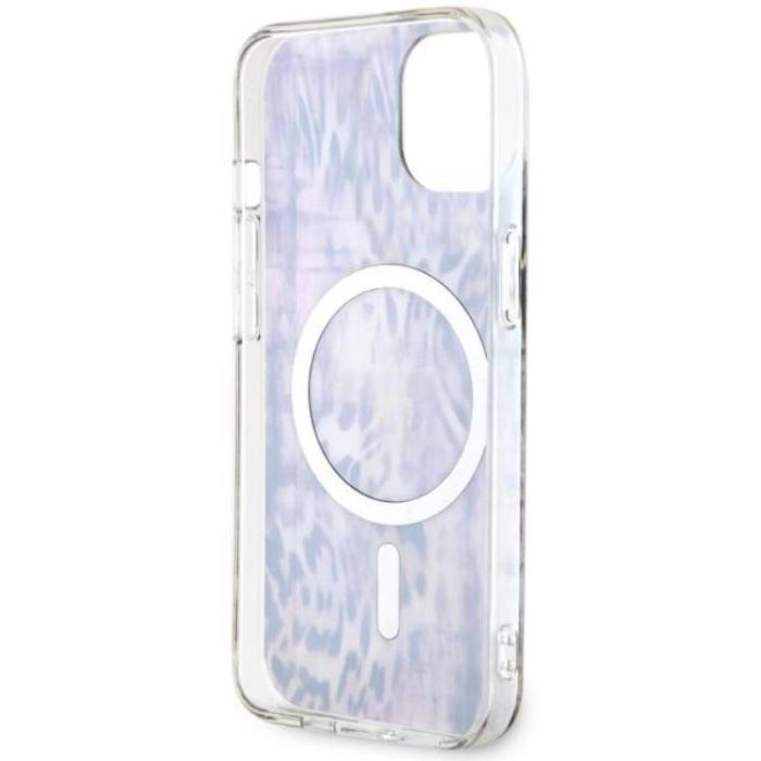 Guess - Guess iPhone 14 Mobilskal MagSafe Leopard - Rosa