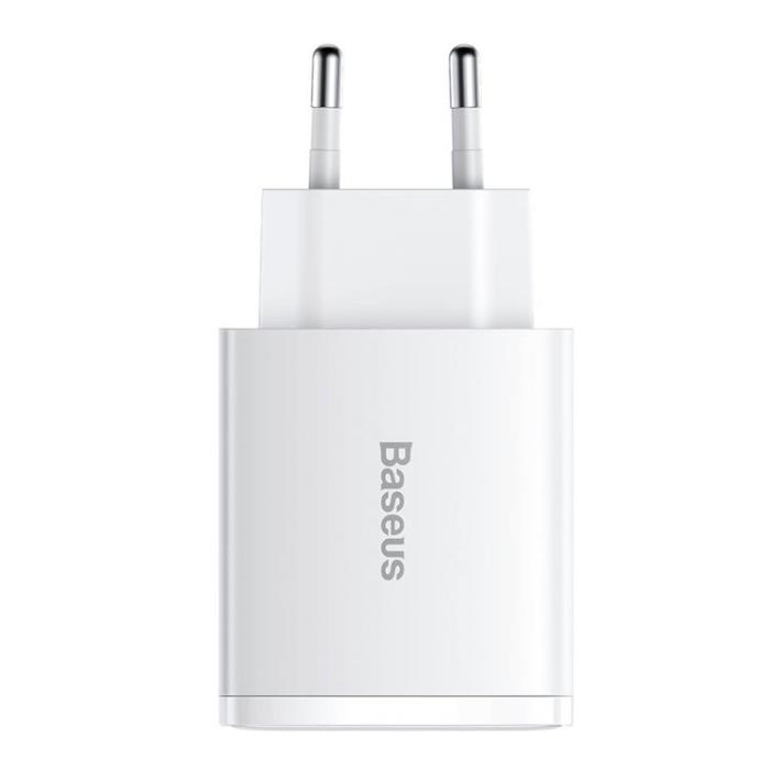 BASEUS - Baseus Compact Väggladdare USB-C Till 2x USB 30W - Vit
