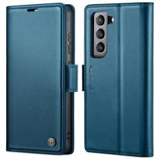 Caseme - CASEME Pl&aring;nboksfodral Konstl&auml;der f&ouml;r Samsung Galaxy S21 FE 5G - Bl&aring;
