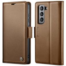 Caseme - CASEME Pl&aring;nboksfodral Konstl&auml;der f&ouml;r Samsung Galaxy S21 FE 5G - Brun
