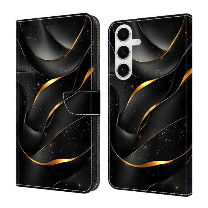 OEM - Samsung Galaxy S26 Plånboksfodral Vikbart Ställ Konstläder Mönster - Guld