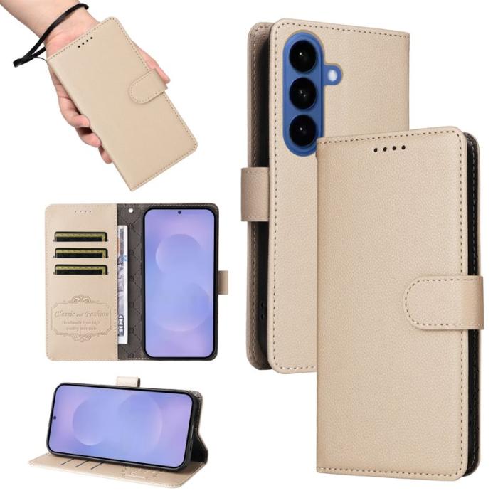 OEM - Mobilskal till Samsung Galaxy S26 Plus RFID-Skydd 3 Kortplatser Konstläder Vit