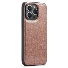 DG.MING - DG.MING Mobilskal till iPhone 13 Pro Max Glitter PU L&auml;der + PC + TPU Guld