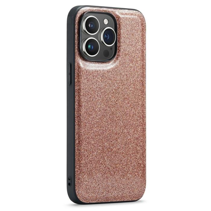 DG.MING - DG.MING Mobilskal till iPhone 13 Pro Max Glitter PU Läder + PC + TPU Guld