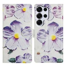 OEM - Samsung Galaxy S26 Ultra Pl&aring;nboksfodral M&ouml;nstertryck Flip Konstl&auml;der Lila Blomma