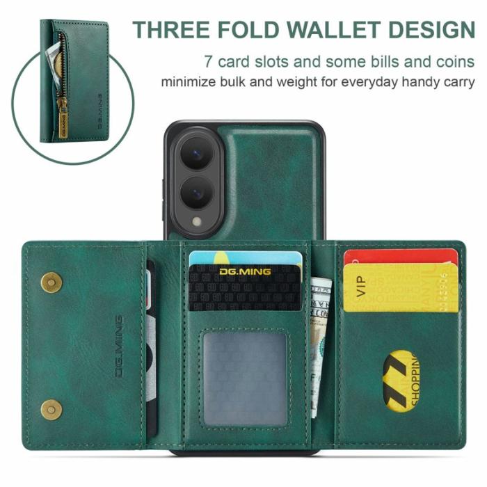 DG.MING - DG.MING M5 Series Mobilskal till Samsung Galaxy S25 Edge Konstläder Grön