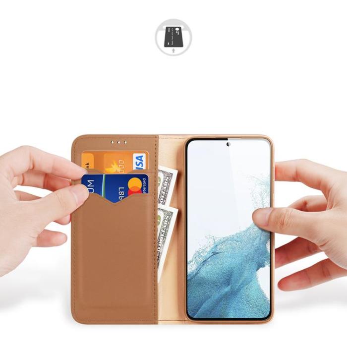DuxDucis - Dux Ducis Galaxy S23 Plånboksfodral Äkta Läder RFID Hivo - Brun