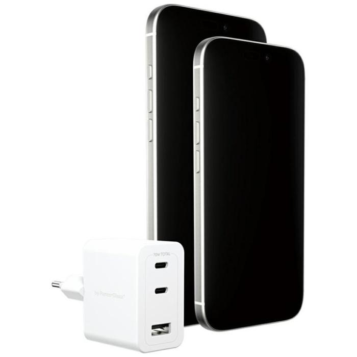 PanzerGlass - Empower by PanzerGlass Snabbladdare 70W 2xUSB-C 1xUSB-A Turbo - Silver