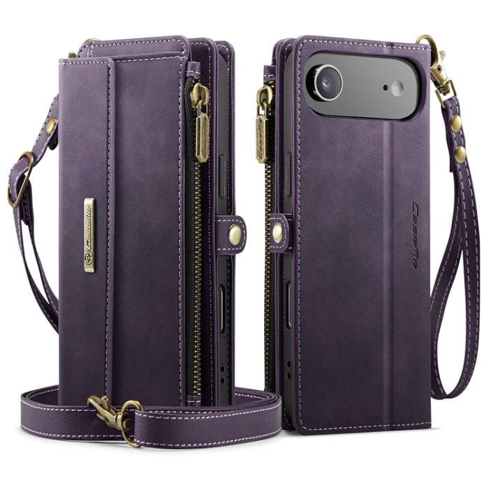 Caseme - CASEME iPhone Air Plånboksfodral Zipper RFID C39 - Lila