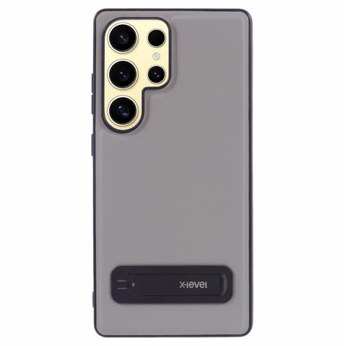 X-Level - X-LEVEL Galaxy S25 Ultra Fodral Konstläder belagt TPU Grå