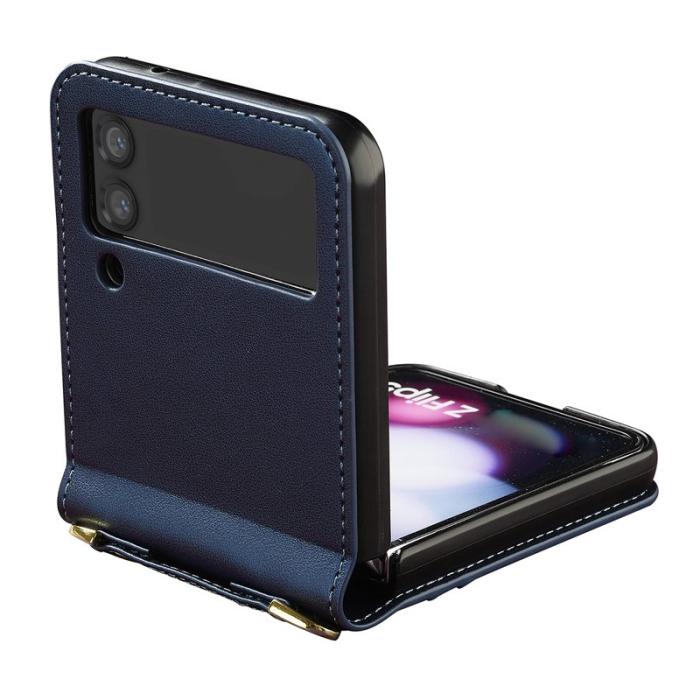 LC.imeeke - LC.IMEEKE Samsung Galaxy Z Flip3 5G Plånboksfodral Konstläder - Blå