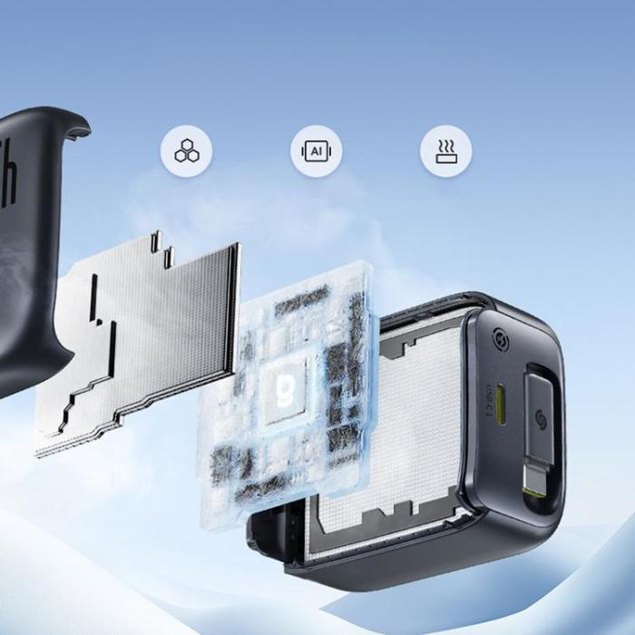 BASEUS - Baseus Snabbladdare 45W USB-C med Infällbar kabel EnerCore CJ11- Svart