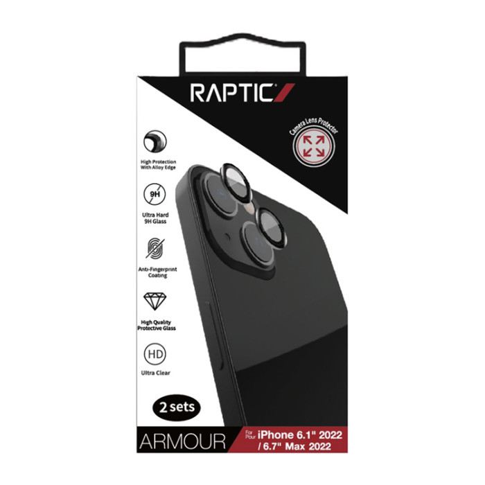 Raptic - Raptic iPhone 14 Plus KameraLinsskydd i Härdat Glas Armor