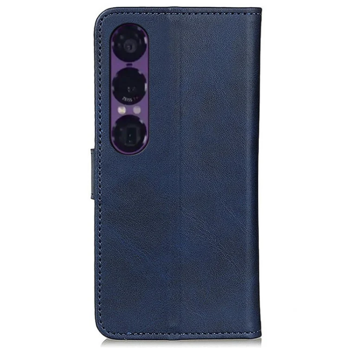 A-One Brand - Sony Xperia 1 VII Plånboksfodral Cowhide Läder - Blå