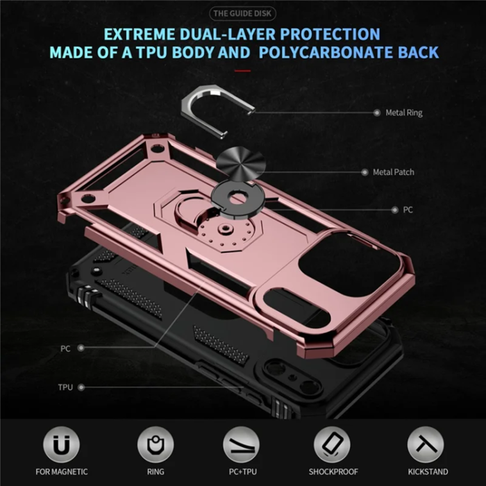 A-One Brand - iPhone 17 Pro Max Mobilskal med Kickstand - Roséguld