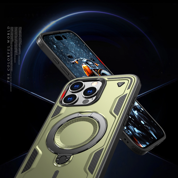 OEM - iPhone 16 Pro Max Mobilskal MagSafe Hybrid Armor Trendy - Grön