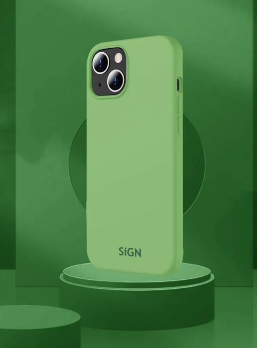 SiGN - SiGN iPhone 15 Mobilskal Liquid Silikon - Grön