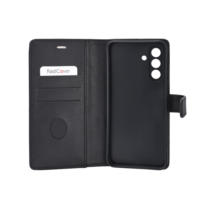 Radicover - Radicover Galaxy A56 5G Plånboksfodral RFID 3 Kort PU - Svart