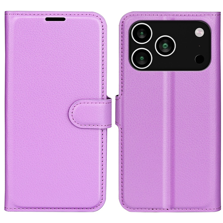 AMORUS iPhone 17 Pro Plånboksfodral Flipstativ Litchi - Lila | 2353 | AlltMobil