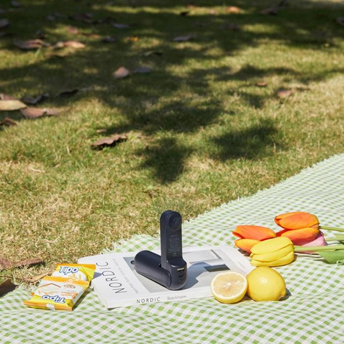 Jisulife - Jisulife Bärbar USB Mini Handfläkt med Powerbankfunktion 2000mAh Life8 - Blå