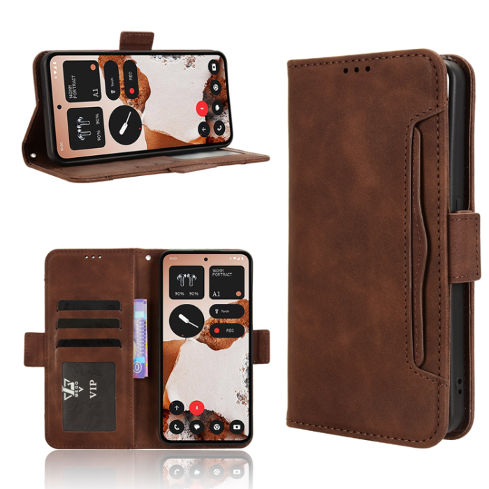A-One Brand - Nothing CMF Phone 2 Pro Plånboksfodral Magnetisk Closure - Brun