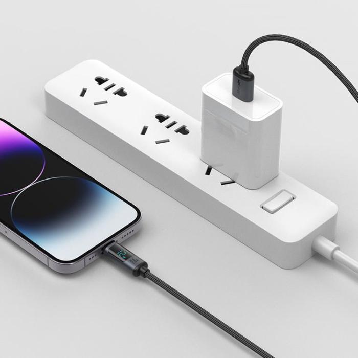 Joyroom - Joyroom USB-A till Lightning kabel 2.4A med LED display 1.2m