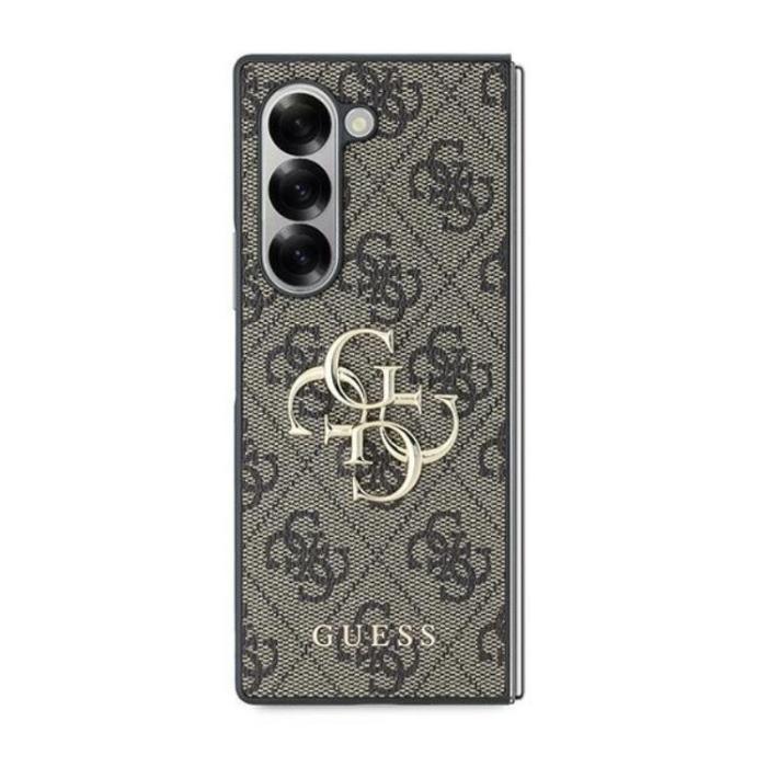 Guess - Guess Galaxy Z Fold 6 Mobilskal Läder 4G Metal Logo - Brun