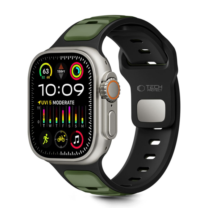 Tech-Protect - Tech-Protect Apple Watch (44/45/46/49mm) Armband Icon - Svart/Grön