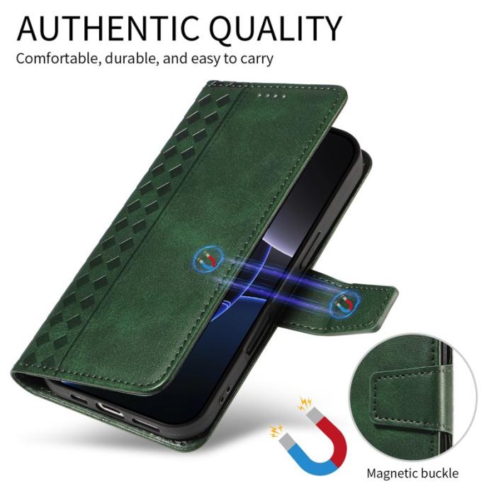 OEM - Samsung Galaxy S26 Ultra Fodral Äkta Läder Ställ - Grön