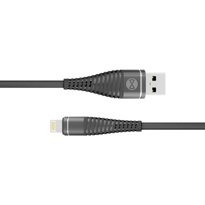 Forever - Forever Shark USB-A till Lightning kabel 1m 2A - Svart