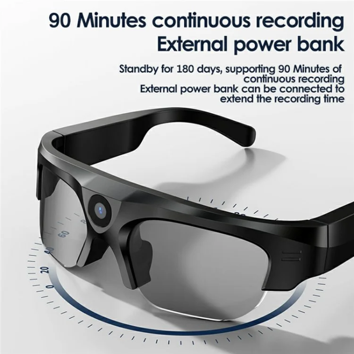 OEM - 2K Videokamera Smart Glasögon Bluetooth XV16 - Svart
