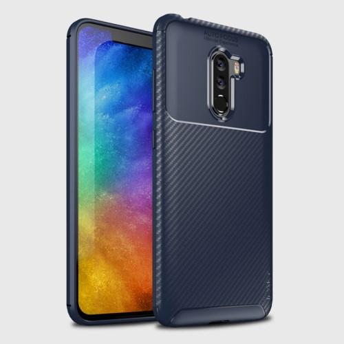 IPAKY Carbon Fiber Mobilskal till Xiaomi Pocophone F1 - Blå | 2353 | AlltMobil