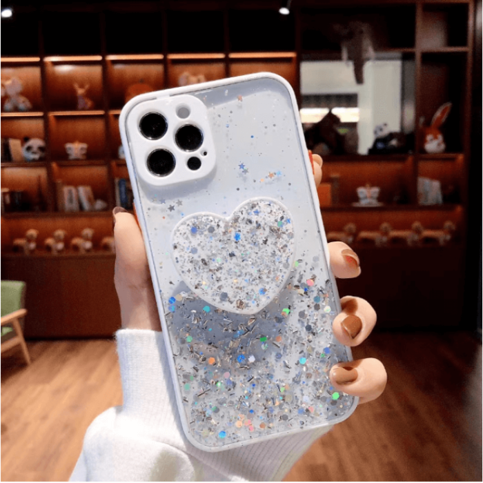 OEM - Heart Pop Grip Skal iPhone 13 Pro - Vit