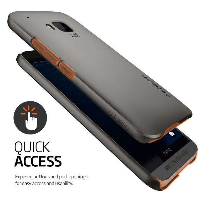 UTGATT5 - SPIGEN Thin Fit Skal till HTC One M9 - Gunmetal