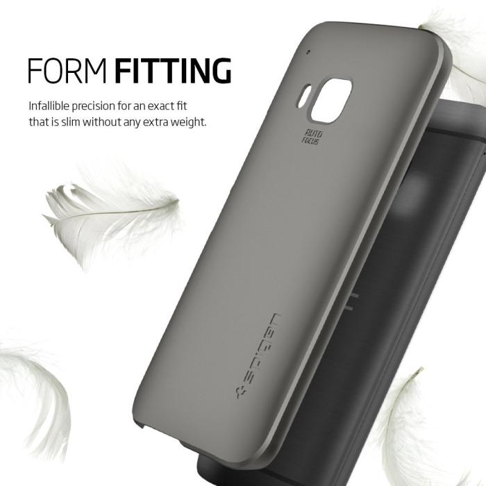 UTGATT5 - SPIGEN Thin Fit Skal till HTC One M9 - Gunmetal