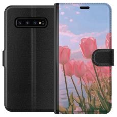 iSecrets - Plånboksfodral till Samsung Galaxy S10 med Rosa Tulpaner